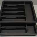 Lifewit Silverware Drawer Organizer, Expandable Utensil Tray for Kitchen, BPA Free Flatware and Cutlery Holder, Adjustable Plastic Storage for Spoons Forks Knives, 2 Pack, Black