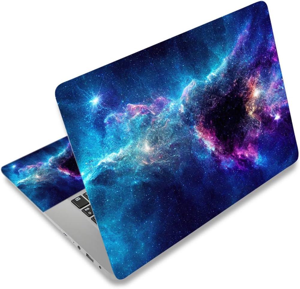 Laptop Skin Sticker Decal Cover, 11.612" 13" 13.3" 14" 15" 15.4" 15.6" Laptop Netbook Skin Sticker Cover Art Notebook Protector (2 Wrist Pad Included), Removable Reusable, Easy to Apply, Galaxy Space