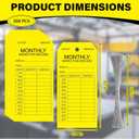 Sabary 200 Pack Fire Extinguisher Tags Monthly Inspection PVC-Plastic Maintenance Record Tags with Wires Yellow Labels for Fire Safety Inspections Ladder Indoor Outdoor Use 3.14" x 6.7"