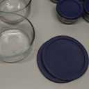 Anchor Hocking 6 PCS Glass Storage Containers with Lids (6 Glass Food Storage Containers & 6 Navy Blue SnugFit Lids)