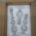 Hewory Glass Candlestick Holders Set: 3PCS Clear Candle Holder Taper Candle Holders Bulk, Crystal Ribbed Candle Sticks Holder Decor for Table Centerpiece Wedding Christmas Thanksgiving Dinner