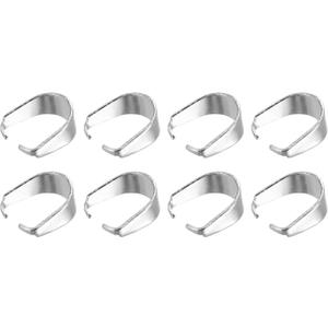 uxcell 200Pcs Pinch Clip Clasp, 4 x 9mm Pinch Clip Pendant Bail Connector Stainless Steel Pinch Bail for Pendants Jewelry Making DIY Craft, Steel Color