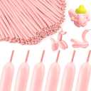 Pink 260 Balloons Pink Long Balloons for Tying Balloon Arch Latex Balloon 100 Pcs Macaron Pink Balloons Long Skinny Balloons Pink 260Q Balloons for Party Supplies Gender Reveal Wedding Decorations