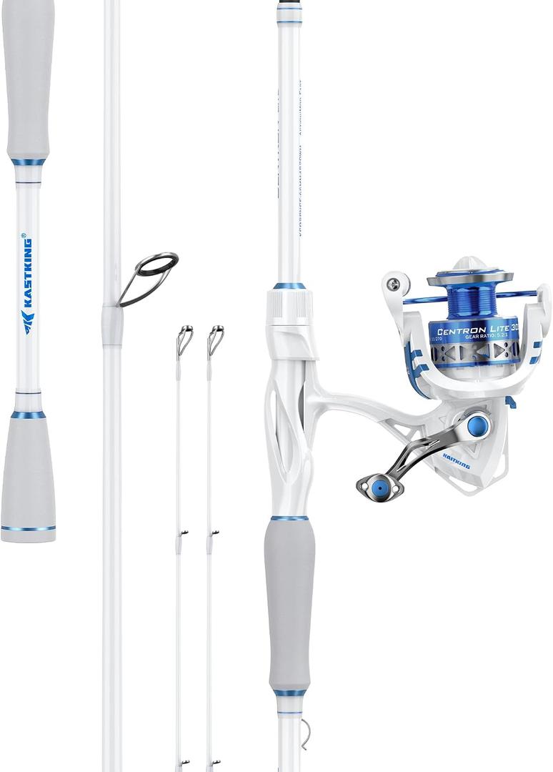 KastKing Centron Lite Travel Fishing Rod and Reel Combo, Packable Twin-Tips Spinning & Baitcaster Combos, Lightweight IM6 Graphite, Portable Multi-Piece Kit for Bass Trout, Freshwater Travel