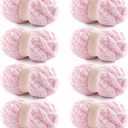 8 Pack Chunky Chenille Yarn for Hand Knitting and Crocheting - Jumbo Fluffy Blanket Yarn - Super Bulky 28.4 Yds 7.7 Oz Each Skein (Light Pink)