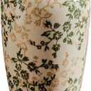 8.66" Handcrafted Ceramic Vase, Ceramic Floral Vase, Ceramic Vase for Flowers, Home Decor for Living Room, Bookshelf, Table, and Kitchen (Green Beige)