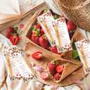 50 Sets Strawberry Baby Shower Ballpoint Pen Gifts Bulk for 50 Guest Wood Bamboo Pens Thank You Cards A Berry Sweet Baby Is On The Way Party Favors Decor