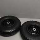 Taifa 2 PCS 13 Inch Rubber Solid Flat Free Replacement Tires and Wheels 4.00-6 with 5/8'' Axle Bore Hole, Air Less Wheel for Wheelbarrow/Wagon/Hand Truck/Trolley/Garden Scooter etc.