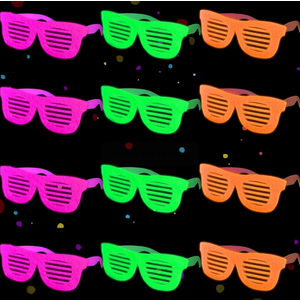 Mega-L 12 Pcs Glow in The Dark Glasses, Glow in The Dark Party Supplies, Neon Blacklight Eyeglasses Party Favors, Glow Photo Booth Props Eyewear Accessories for Women, Men, Adult Halloween