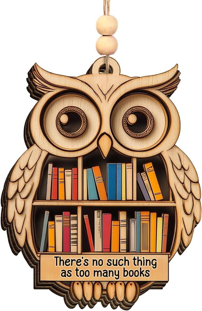 2 x 2025 Book Ornaments for Christmas Tree, Gift for Book Lover Women, Wooden Ornaments as Bookish Gifts for Christmas Tree Decorations, Gifts for Readers Hanging Xmas Decor