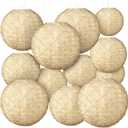 Retisee 12 Pcs 10 Inch Print Woven Paper Lanterns Round Chinese Burlap Paper Lanterns Boho Hanging Decorative Farmhouse Classroom Decor Home Sweet Classroom Birthday Party Ceremonial Event (Vintage)