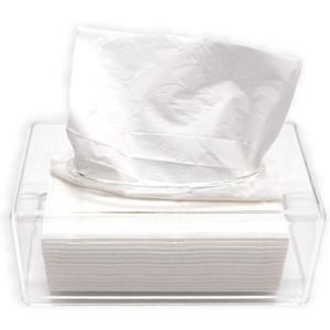 Acrylic Tissue Box, Clear Tissue Holder Rectangular Tissue Dispenser Dryer Sheet Holder Napkin Dispenser for Laundry Room, Bathroom, Home, Office, Kitchen and Car