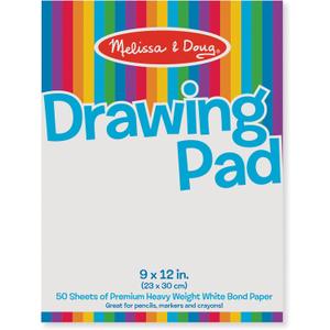 Melissa & Doug Drawing Pad (9 x 12 inches) with 50 Sheets of White Bond Paper