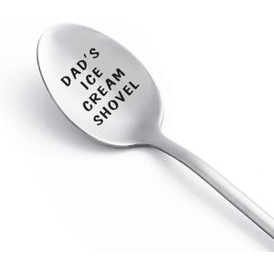 Gifts For Dad Men from Daughter Stocking Stuffers for men dad Ice Cream Spoon Scoop for Ice Cream Lovers, Christmas Gifts Funny Engraved Stainless Steel Shovel