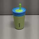 Owala Kids Insulation Stainless Steel Tumbler with Spill Resistant Flexible Straw, Easy to Clean, Kids Water Bottle, Great for Travel, Dishwasher Safe, 12 Oz, Blue and Light Green (Turtley Awesome)