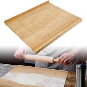 Reversible Wood Pastry Board 20"X24"with Engraved Ruler, 20"L x 40"W