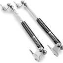 17Inch 150Lbs/667N Gas Struts Spring Shocks Lift Support with L Brackets for RV Murphy Bed Heavy Duty Tool Box Cabinet Trap Basement Door Floor Hatch Lid Truck Canopy Cover Trailer 2pcs by IAQWE