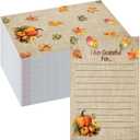 TaoBary 100 Pcs Thanksgiving Table Place Cards I Am Thankful for Fill in Gratitude Cards Fall Harvest Pumpkin Leaves Name Table PlaceCards for Thanksgiving Autumn Dinner Settings Party Supplies