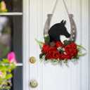 RattanView Derby Horse Racing Theme Door Decorations Front Hanging Door Wreath for Celebrations Farmhouse Home Living Room Horse Racing Party Decorations and Supplies for Home Party