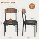 Jocoevol Dining Chairs Set of 4 - Upholstered Dining Room Chairs with PU Leather, Industrial Kitchen Chairs with Wooden Backrest and Thickened Metal Legs, for Dining Room, Living Room (Vintage)