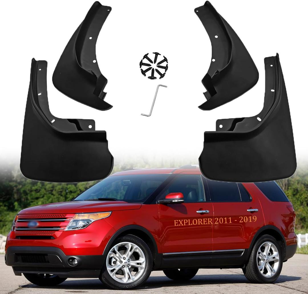 Mud Flaps Kit for Ford Explorer Accessories Mud Splash Guard Mud Flap Front and Rear 4pcs (for Ford Explorer 2011-2019)