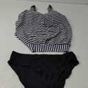 BIKINX Tankini Swimsuits for Women Plus Size Swimwear Tummy Control Two Piece Bathing Suits (2-4, Blue White Striped)