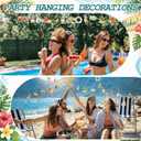 72 Pieces Hawaiian Beach Wooden Hanging Ornaments Ocean Summer Theme Ornaments with Rope for Home Party Wall Door Window DIY Decorations