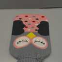 Hot Water Bag Hot Water Bottle 2 Liter Heat Up and Refreezable Hot Cold Pack with Knit Cover for Pain Relief Hot Cold Therapy, Cartoon Owl (Pink)