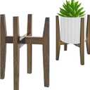 Plant Stand Indoor, Bamboo Plant Shelf, Adjustable Corner Plants Flower Holders Single Floor Plant Stand, Fits 8 to 12 Inches Pots, (Pot & Plant Not Included)(walnut)
