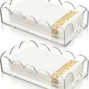 ZEAYEA 2 Pack Acrylic Napkin Holders, Clear Guest Towel Holders for Party, Wedding, Decorative Hand Towel Tray for Dining Room, Bathroom, Kitchen, Hotel, Restaurant
