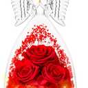 2 x Agrul Mothers Day Flowers Gifts for Mom Women,Forever Real Roses in Angel Figurines,Mothers Day Roses Gifts for Grandma Wife/Red