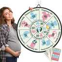 2 x Baby Shower Dart Games for Large Groups – Easy, Funny & Engaging Toss with 24 Soft Balls, 50 Funny Cards for Extra Party Laughter, Ideal Icebreaker for Baby Shower & Gender Reveal Activities