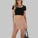 LOMON Mini Skirts for Women with Shorts Underneath Stretchy Bodycon Side Slit Sexy Y2K Going Out Outfits