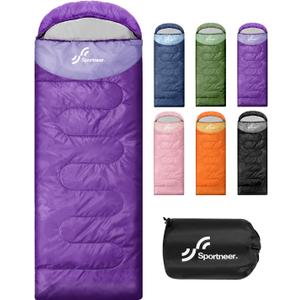 Sportneer Sleeping Bags for Adults, Warm & Cold Weather Sleeping Bag for Adults Kids Boys Girls - Lightweight Compact Camping Gear Equipment, Traveling, Backpacking, Hiking (87"x31.5")