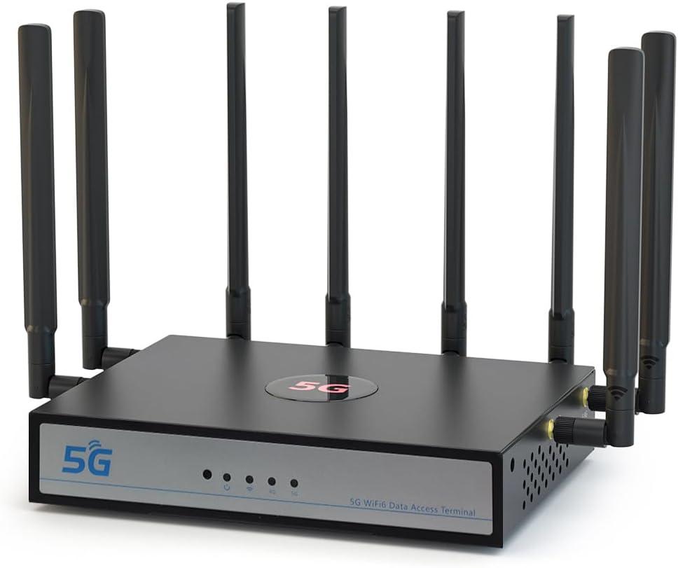UOTEK 5G SIM Card Router CPE, WiFi 6 Modem Dual Band NSA SA with SIM Card Slot for Smart Home Office Indoor High Speed Wireless Router