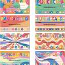 Fumete 400 Pcs Punch Cards for Classroom Reward Cards Behavior Incentive Loyalty Awards for Kids Students Teachers School Business, 8 Styles, 3.5 x 2 in(10 Bright Punches Style)