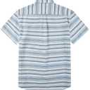 MOHEZ Men's Oxford Short Sleeve Shirt Casual Button Down Striped Summer Cotton Shirts for Daily Gray 3X-Large (XXXL)