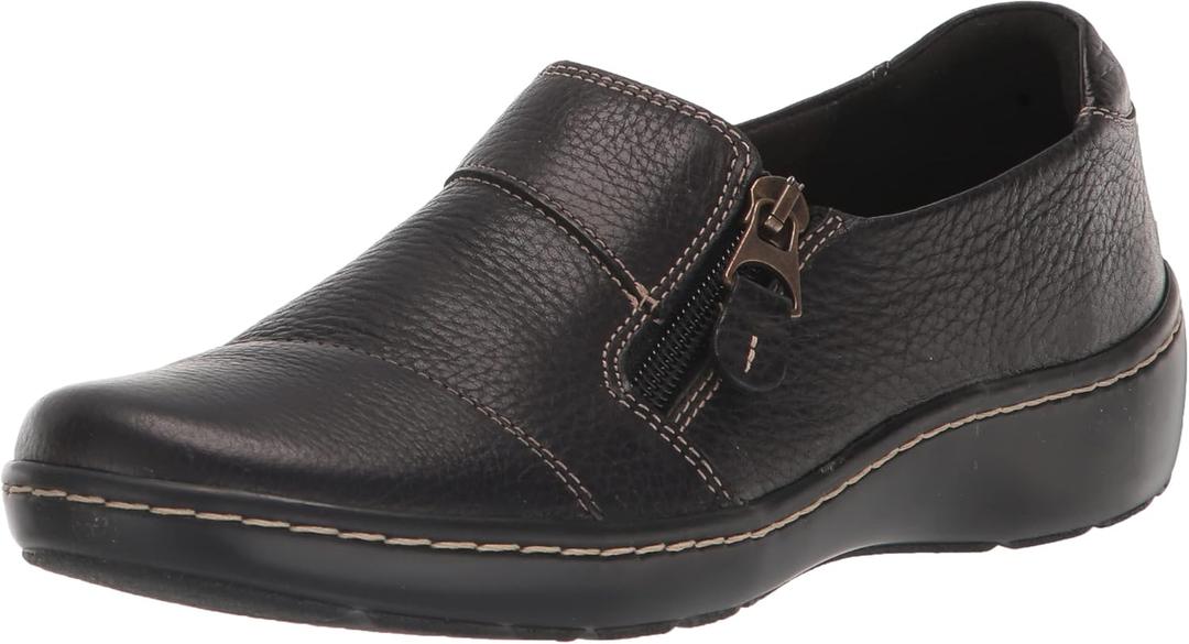 Clarks Women's Cora Harbor Loafers (8, Black Leather)