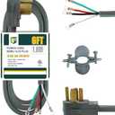 EP 4 Prong Dryer Cord, 6 ft 10/4 SRDT, 30Amp Appliance Extension Power Cord, NEMA 14-30, Grey