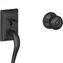 Schlage F60 ADD 622 GEO Addison Front Entry Handleset with Georgian Knob, Deadbolt Keyed 1 Side, Matte Black (Standard Interior Trim)