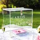 Clear Acrylic Card Box with Slot & Lock, DIY Large Wedding Card Boxes for Reception, Elegant Money Envelop Gift Cards Box for Party Wedding Birthday Baby Shower Graduation Table Decor