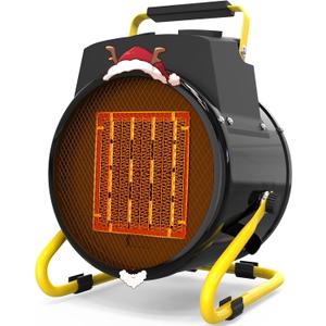 Buyplus Outdoor Heaters for Patio, 1500W Portable Garage Heater with Overheat Protection & 3S Fast Heating, Non-Slip Cushion, Electric Space Heater for Patio, Garage, Bedroom, Office, Black