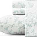 Laura Ashley - Queen Sheet Set, Buttery-Soft Bed Sheets with a Naturally Silky Smooth Cotton Sateen Lightweight Feel - Matching Pillowcases & Fitted Sheet (Garden Palace Blue)