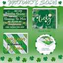 Ferraycle 3 Pcs St. Patrick's Day Shamrock Table Decoration Sign St. Patrick's Day Wooden Table Centerpiece Religious Irish Blessing Lucky Tiered Tray Decor for Home Office Party