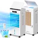 Portable Air Conditioners, 3-in-1 AC Cooling Fan 3 modes 3-Speed with Remote Control & 4 Ice Boxes, Evaporative Air Cooler with 8L Tank 20H Cooling, for Home, Bedroom, Kitchen (White)