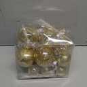 Clear Christmas Ball Ornaments,24ct Shatterproof Plastic Decorative Christmas Ornaments Hanging Xmas Tree Baubles Set with Stuffed Delicate Glittering Decorations for Holiday Party Home Decor (Gold) (Multi-Size/24-Pack)