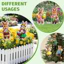 Easter Decorations Outdoor, 9pcs Realistic Bunny Decorations with Colorful Easter Elements, Outdoor Indoor Spring & Easter Party Decor