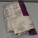 jinchan Floral Kitchen Curtains Set 36 Inch Length Farmhouse Linen Cafe Curtains and Valance Set for Living Room Bathroom Small Window Treatments Rod Pocket 3 Panels Taupe on Linen