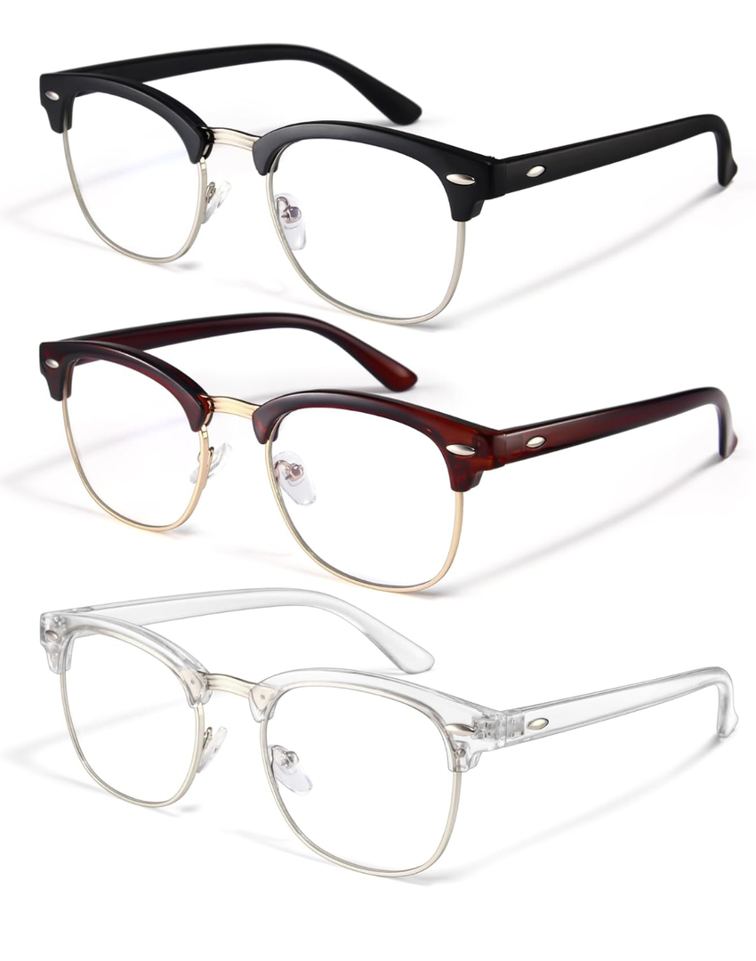 racico Computer Blue Light Blocking Glasses Blue Light Glasses Men Women, Anti Blu-Ray Clear Gaming Glasses Lenses