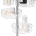 Umbra Pirouette Cosmetic Organizer, Large Capacity Makeup Storage with Adjustable Compartments, Clear/Nickel